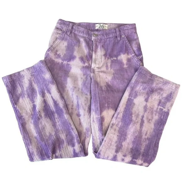 We the Free People Reese Purple Tie Dye Corduroy Pants Size 26 - Picture 3 of 11